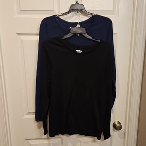 Perfect Crewneck Long-Sleeve Top - Black (Pack of 2)